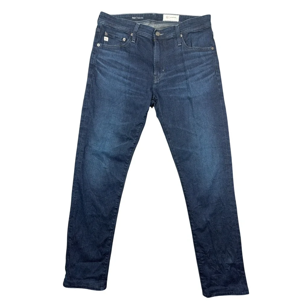 AG Jeans Mens 32 Tellis Modern Slim Blue Dark Wash Stretch Denim 30 Inseam